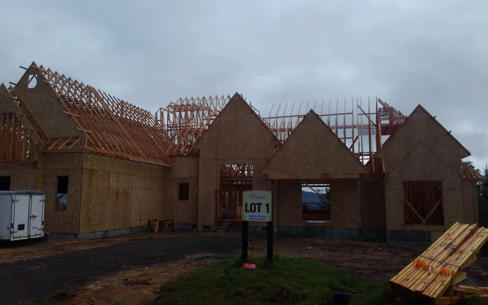 Residential framing in progress by OJEG Construction
